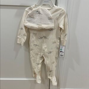 Carter's Cream Baby Footie with Hat